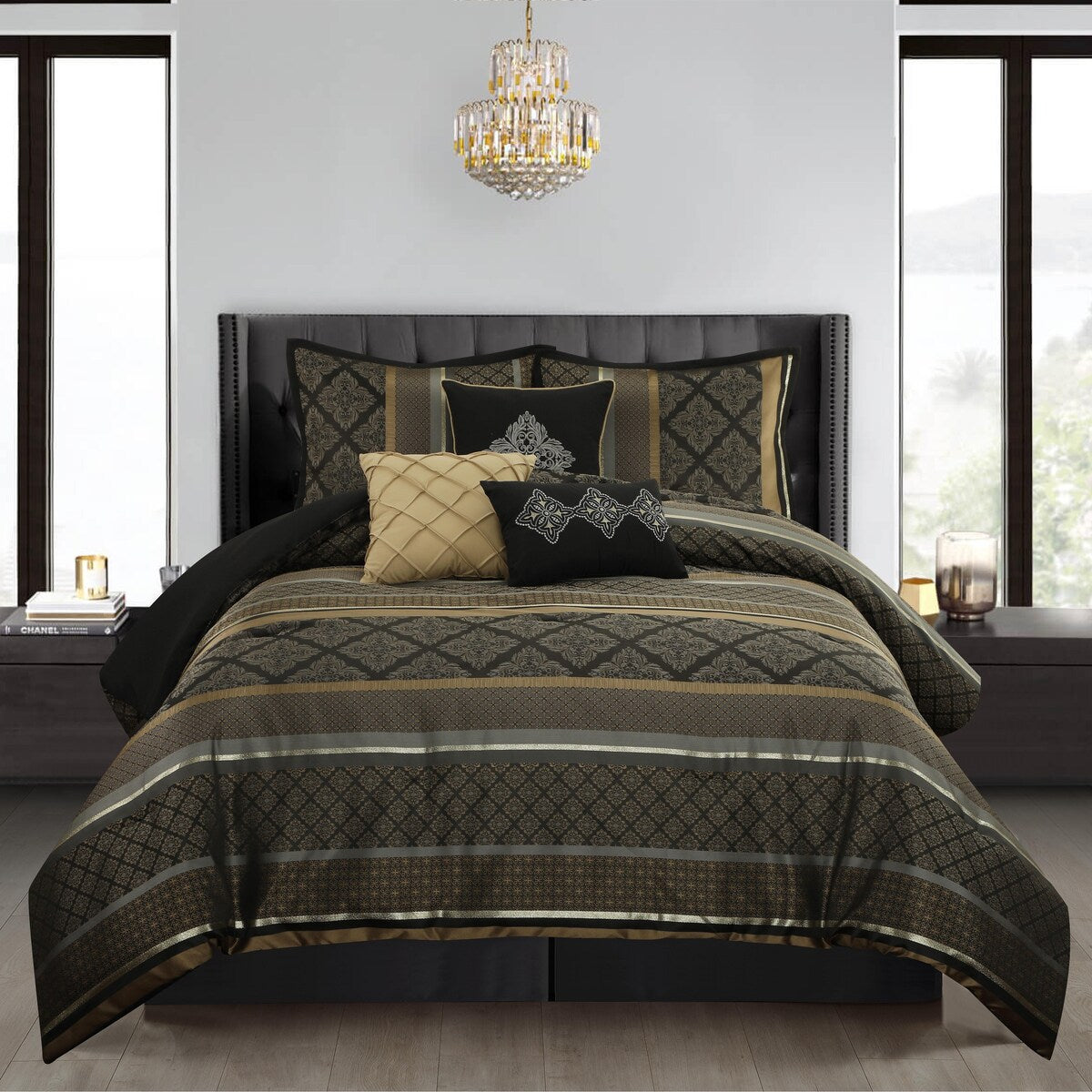 Nanshing Jensen 7 Piece Jacquard Geometric Comforter Set