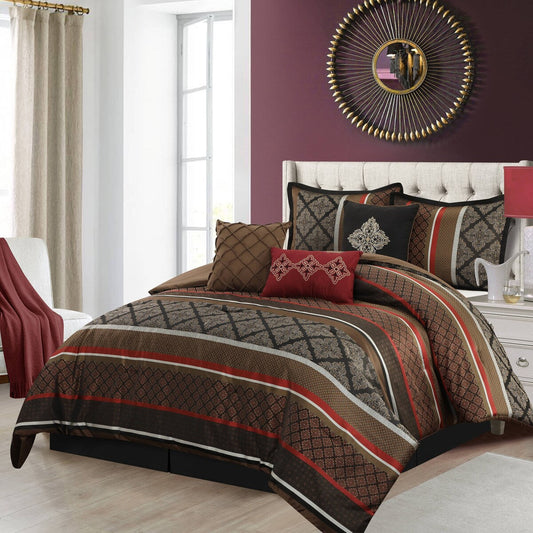 Nanshing Jensen 7 Piece Jacquard Geometric Comforter Set