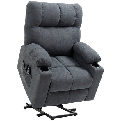 HOMCOM Electric Power Lift Chair Recliners for Elderly, Oversized Living Room Recliner Chair with Remote Control