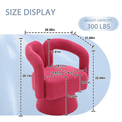 HOMEFUN Boucle Upholstered 360 Degree Swivel Cuddle Barrel Accent Chairs