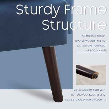 HOMYKA Accent Lounge Chair with Adjustable Backrest Storage Ottoman