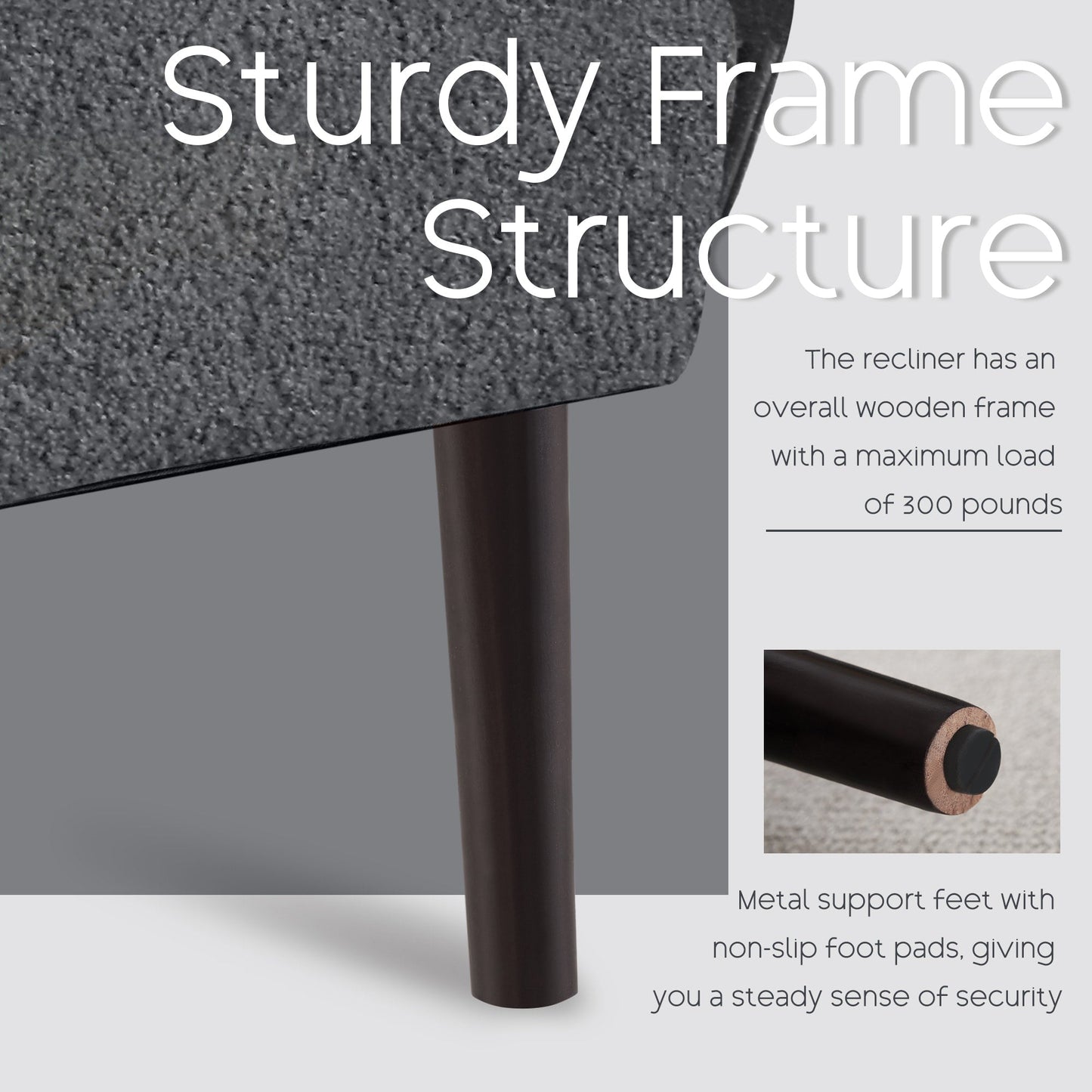 HOMYKA Accent Lounge Chair with Adjustable Backrest Storage Ottoman