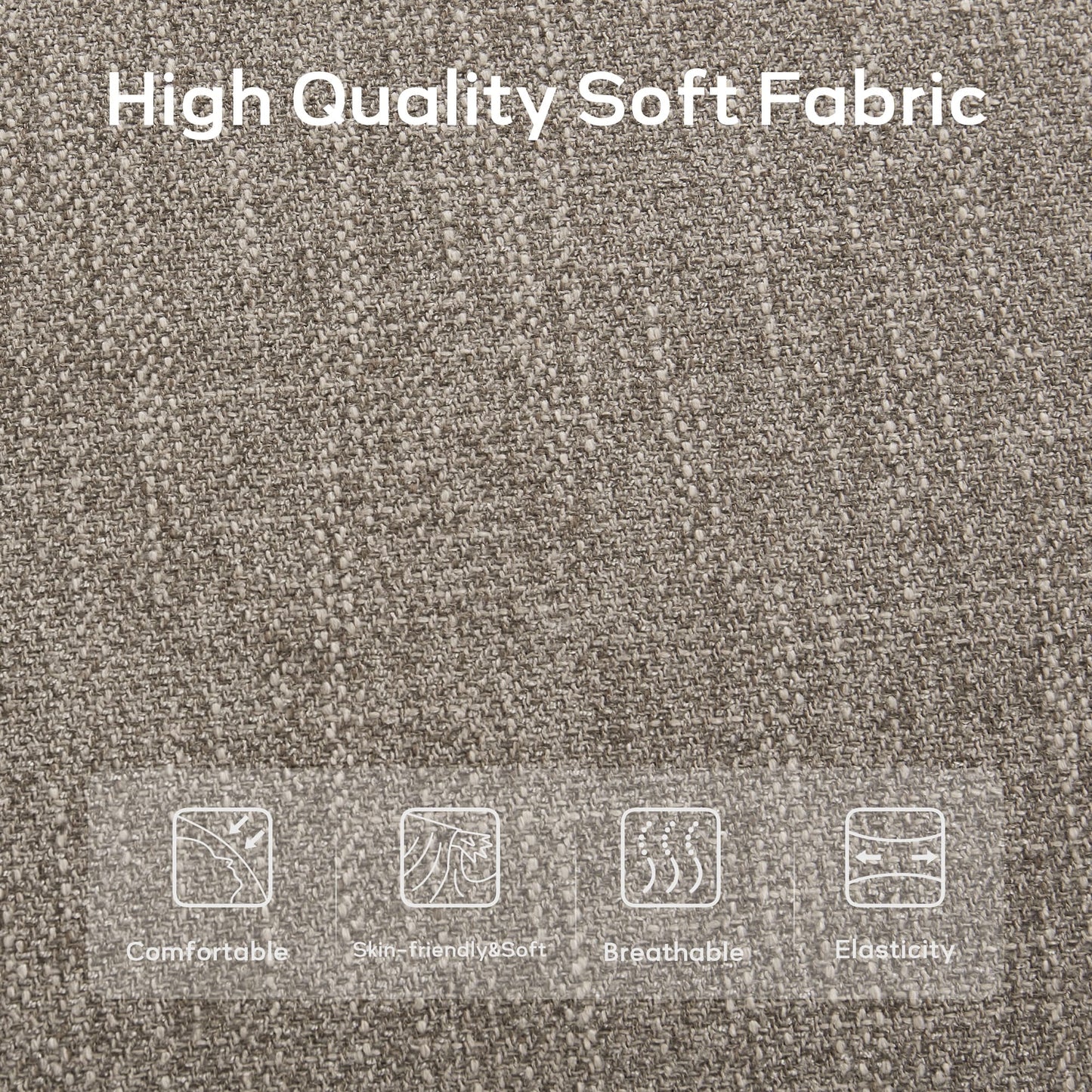 Upholstered Fabric Entryway Bench, Bedroom Bench for End of Bed Beige, Solid Wood 44-inch