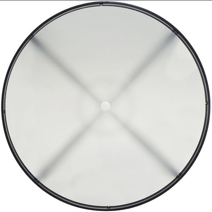 Hanover Lavallette 5-Piece Dining Set in Ocean Blue with 4 Stationary Chairs, 52-In. Round Glass-Top Table, Umbrella, and Base