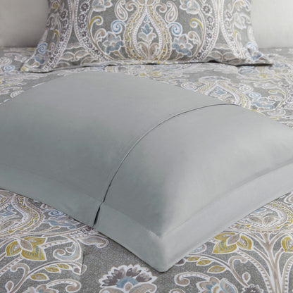 Harbor House Hallie 6-piece Grey Damask Pattern Cotton Comforter Set