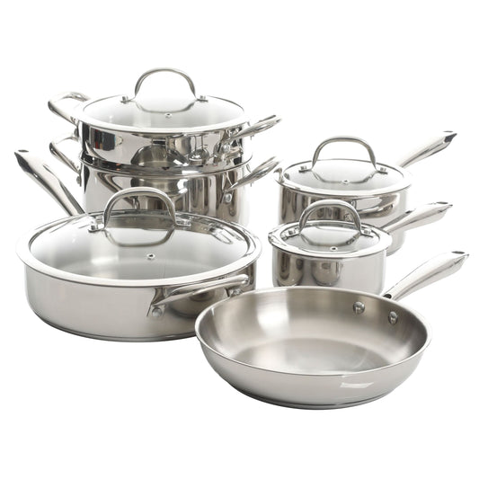 Heavy Duty Stainless Steel Cookware 10 Piece Set
