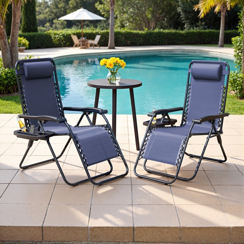 Homall Patio Zero Gravity Chair Lawn Lounge Chair with Pillow Set of 2