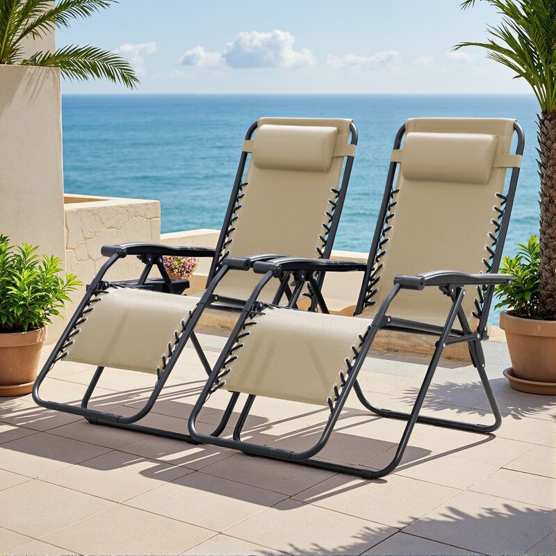 Homall Patio Zero Gravity Chair Lawn Lounge Chair with Pillow Set of 2