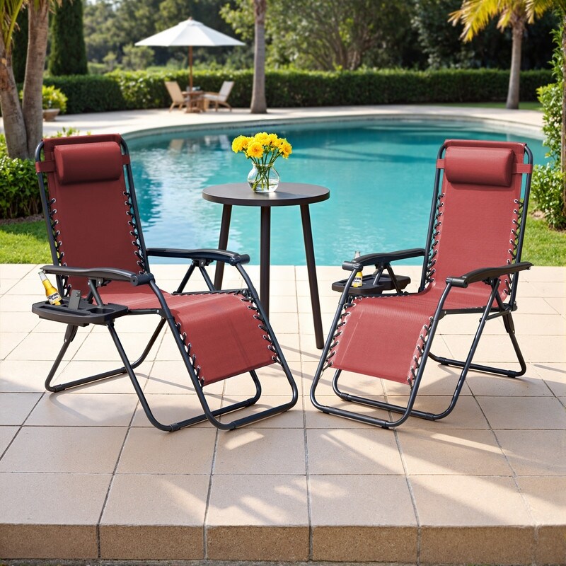 Homall Patio Zero Gravity Chair Lawn Lounge Chair with Pillow Set of 2