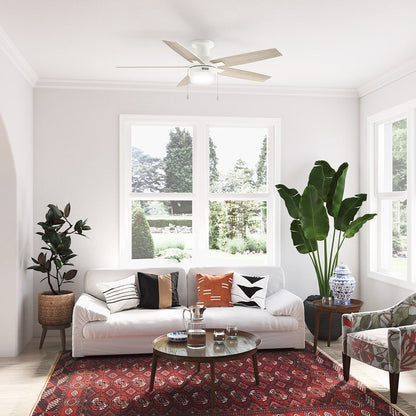 Hunter 52 Anisten Low Profile Ceiling Fan with LED Light and Pull Chain - Modern, Contemporary, Transitional