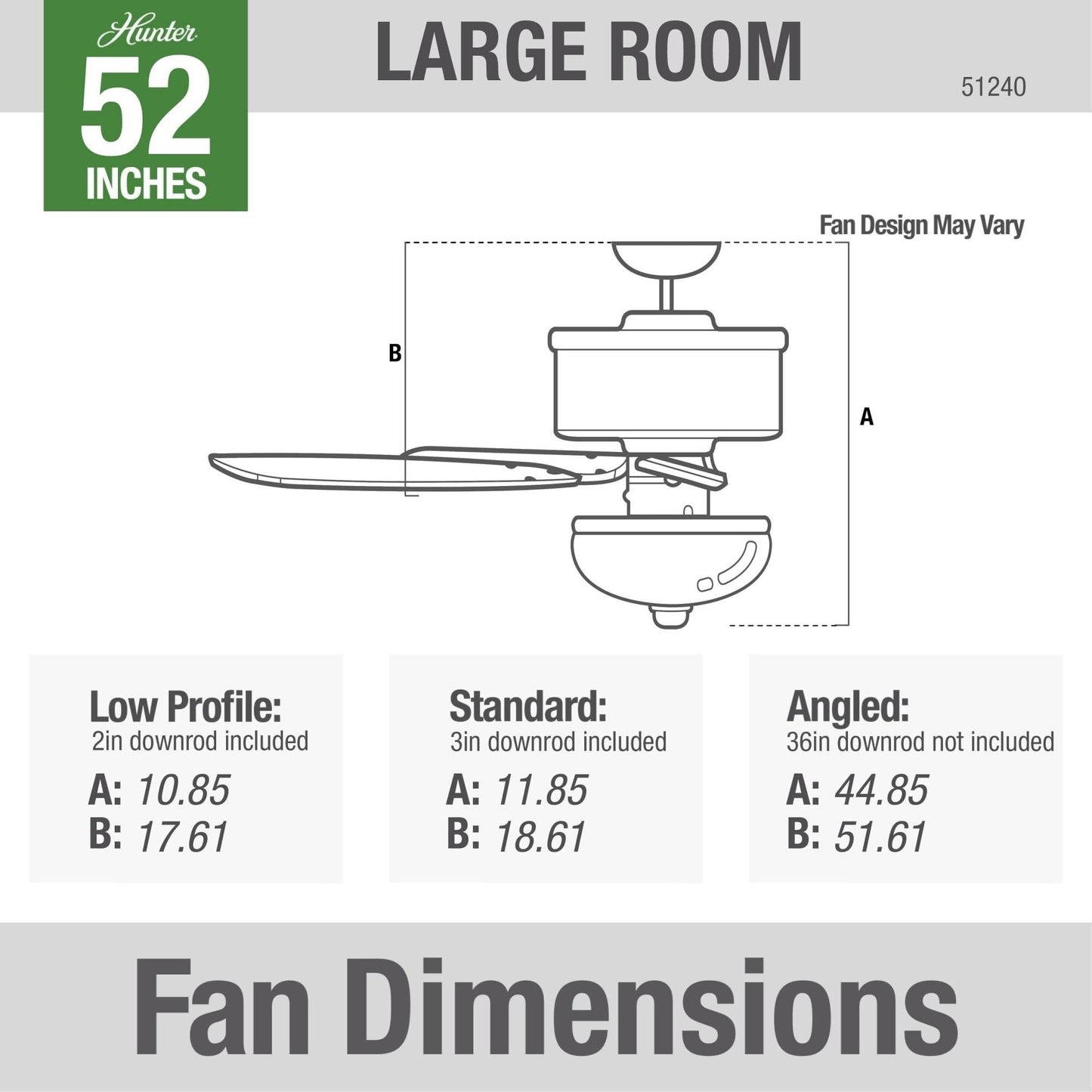 Hunter 52 Canyon Ridge Indoor / Outdoor Ceiling Fan LED Light, Handheld Remote - Farmhouse, Rustic, Industrial