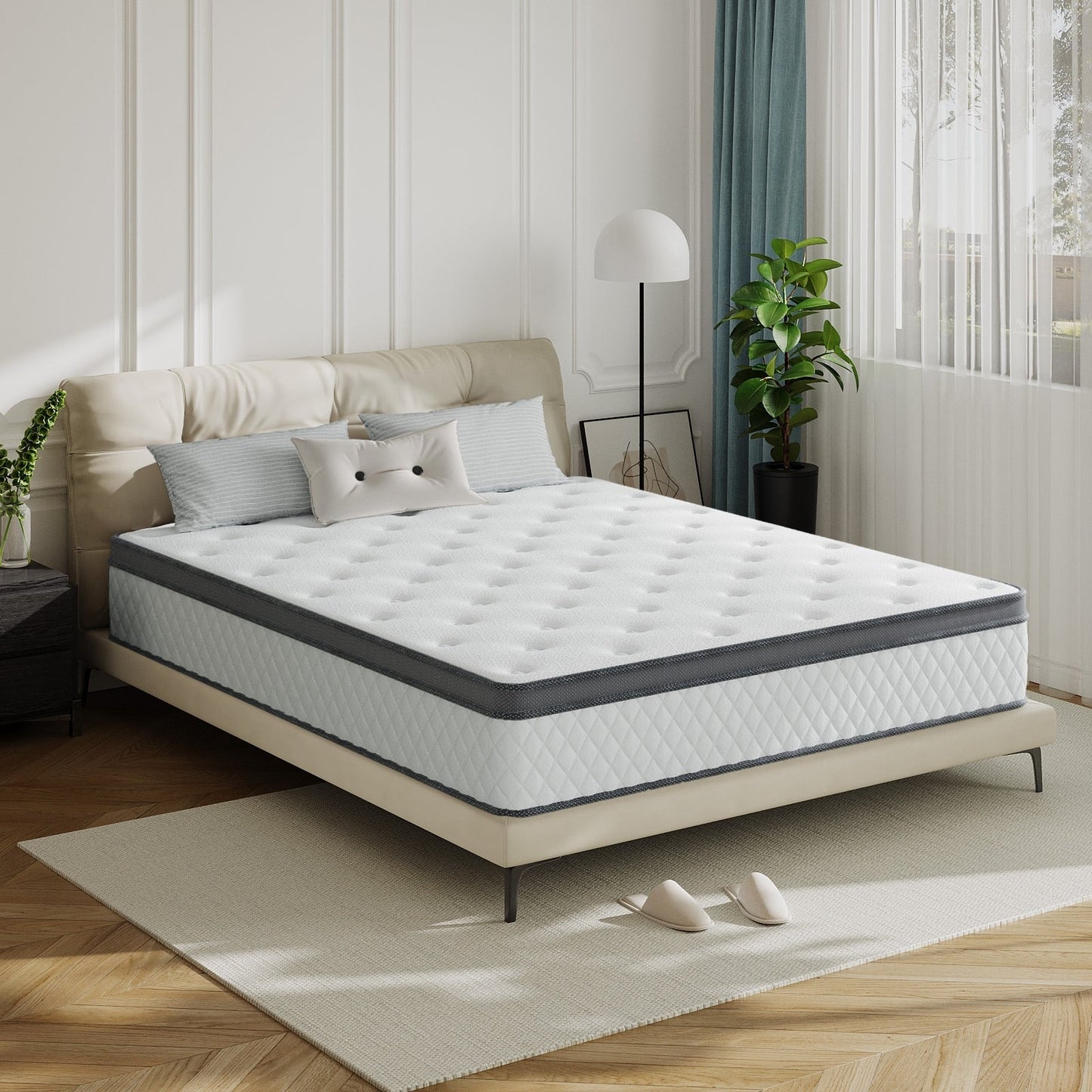 SweDrea 12 in. Medium Hybrid Memory Foam Mattress with CertiPUR-US and Oeko-TEX , Featuring Bamboo Charcoal Absorption.