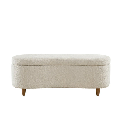 INK IVY Bailey Boucle-Style Curved Storage Accent Bench