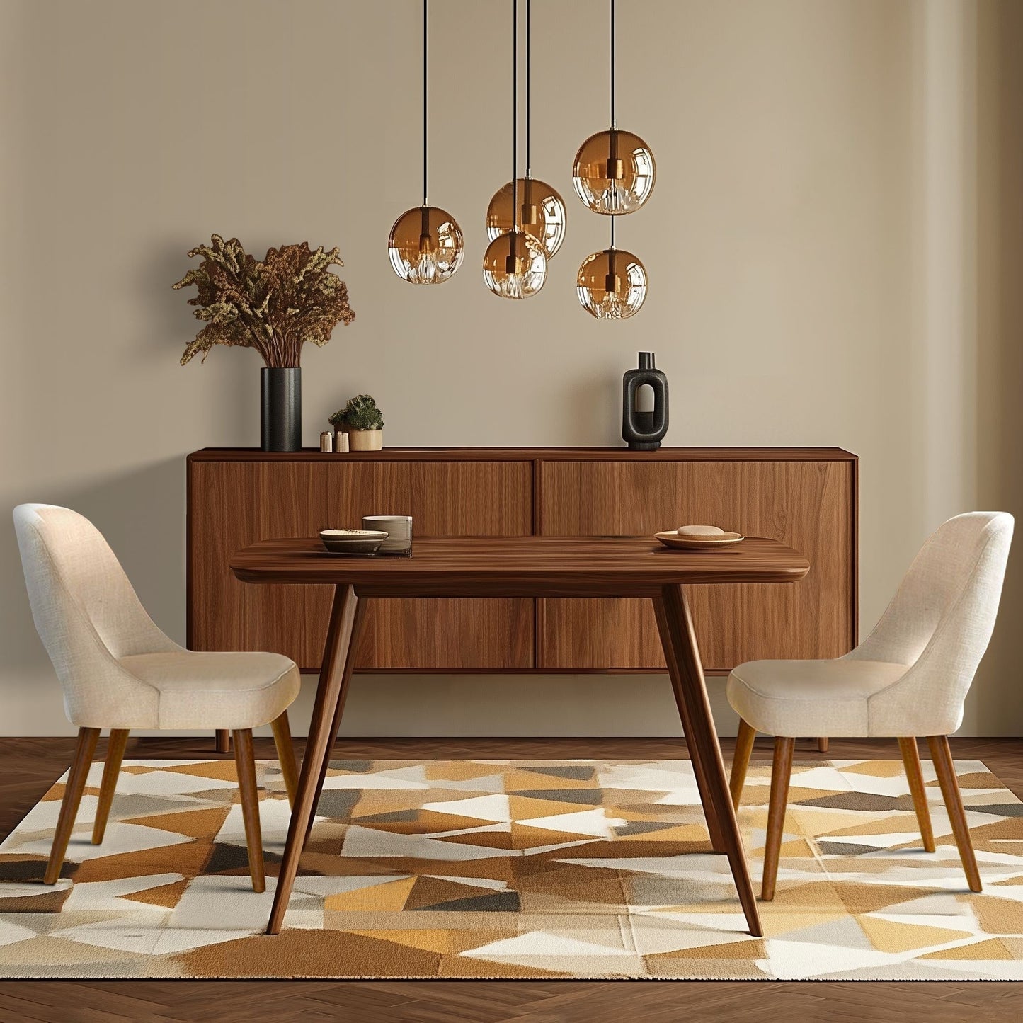 INK IVY Nola Upholstered Dining Side Chairs with Cutout Back design (Set of 2)