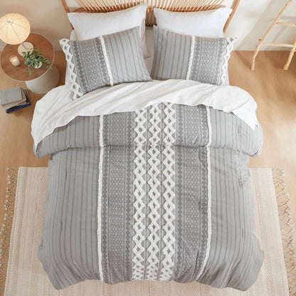 INK+IVY Imani Cotton Printed Comforter Set with Chenille