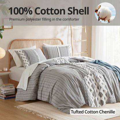 INK+IVY Imani Cotton Printed Comforter Set with Chenille