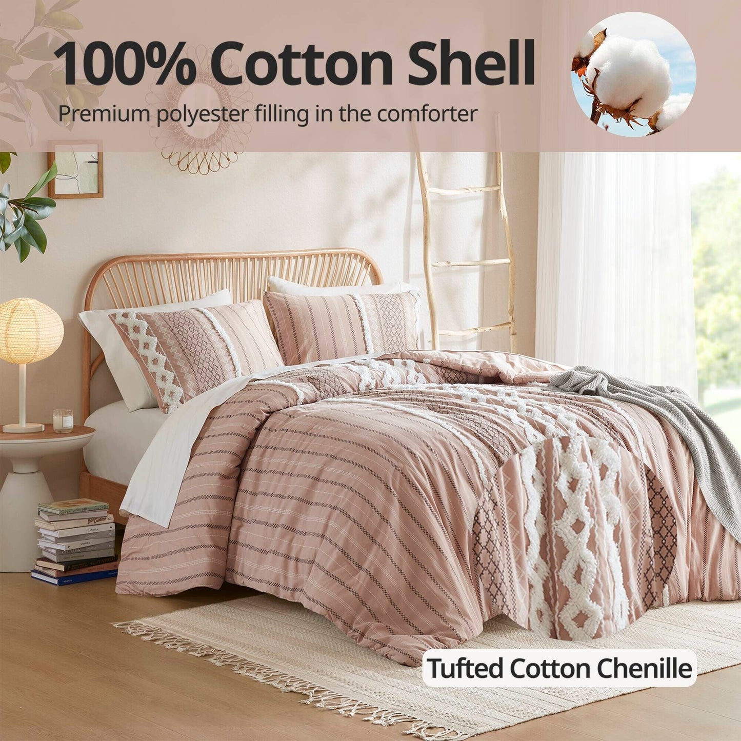 INK+IVY Imani Cotton Printed Comforter Set with Chenille