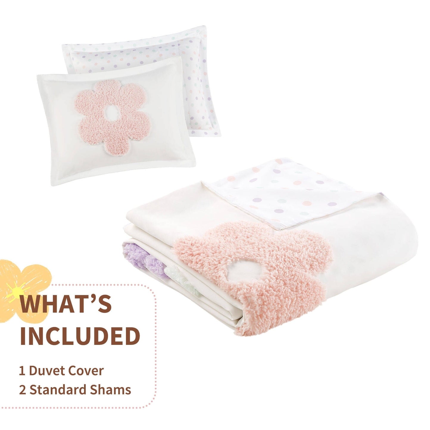 Intelligent Design Kids Madeline Floral Reversible Tufted Chenille Duvet Cover Set