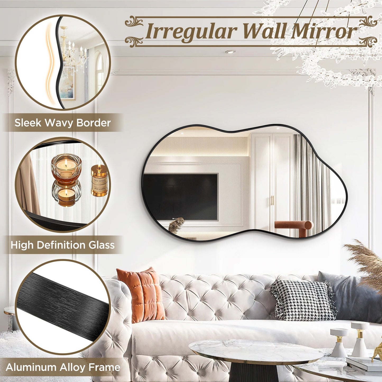 Irregular Wall Mirror Asymmetrical Decorative Wall Mirror