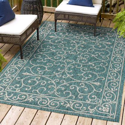 JONATHAN Y Filigree Textured Weave Indoor/Outdoor Area Rug