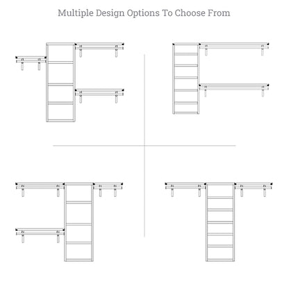 John Louis Home Solid Wood Reach-In Closet System White