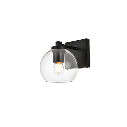 Julian 1 Light Black and Clear Bath Sconce