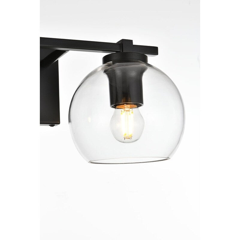 Julian 1 Light Black and Clear Bath Sconce
