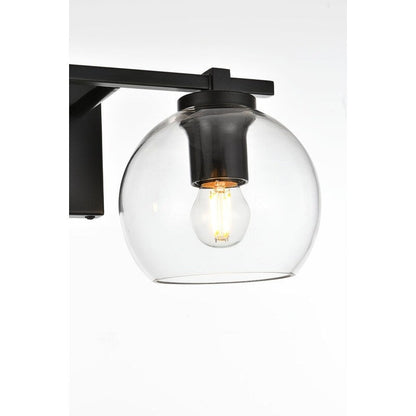 Julian 1 Light Black and Clear Bath Sconce