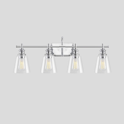 KAWOTI 4-Light Bathroom Vanity Light with Glass Shade
