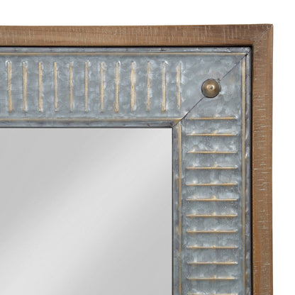 Kate and Laurel Deely Wood and Metal Wall Mirror