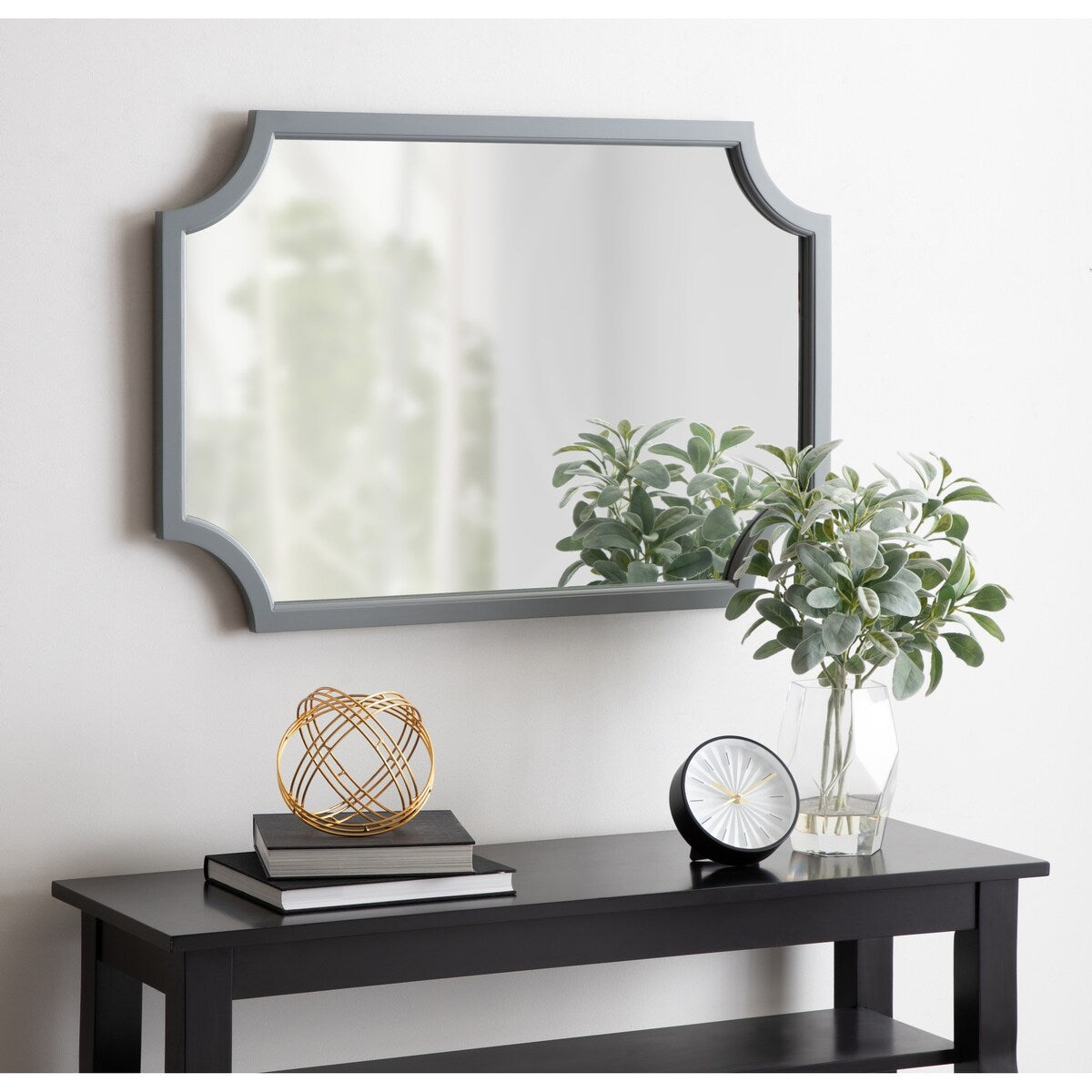 Kate and Laurel Hogan Scalloped Wood Framed Mirror