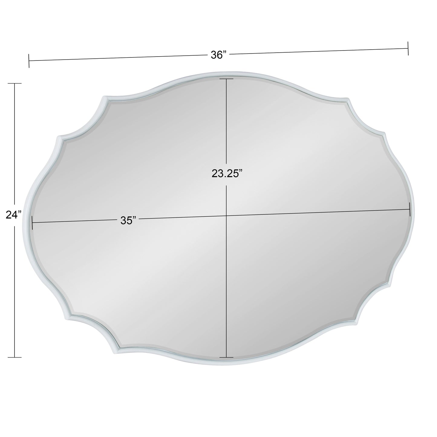 Kate and Laurel Leanna Scalloped Oval Wall Mirror