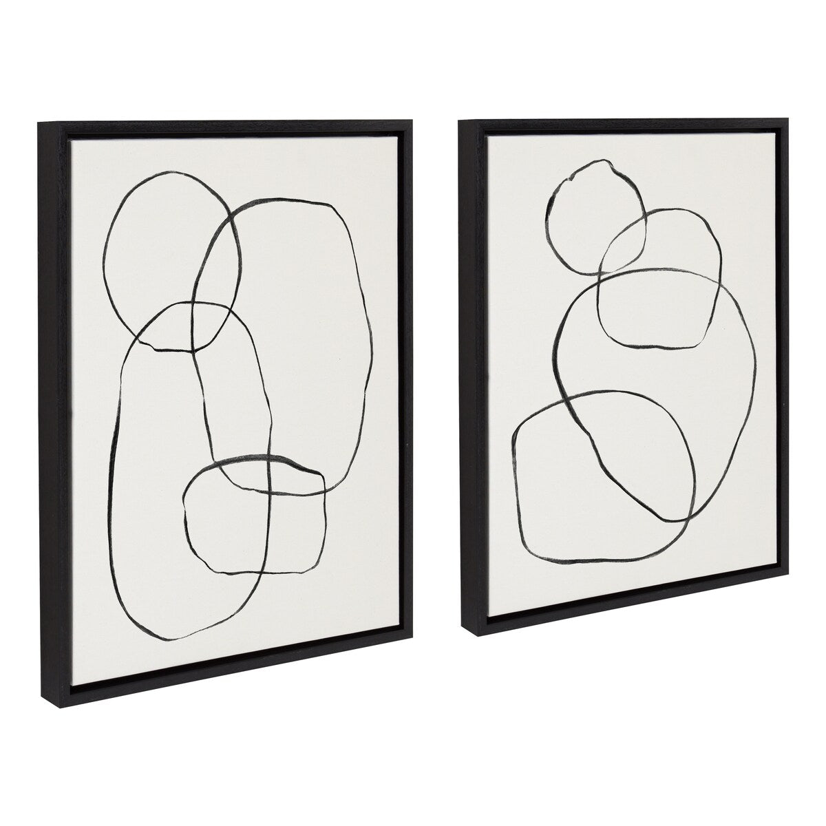 Kate and Laurel Sylvie Modern Circles Framed Canvas Set by Teju Reval