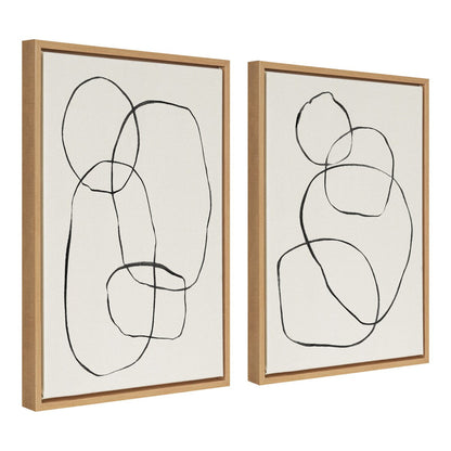 Kate and Laurel Sylvie Modern Circles Framed Canvas Set by Teju Reval