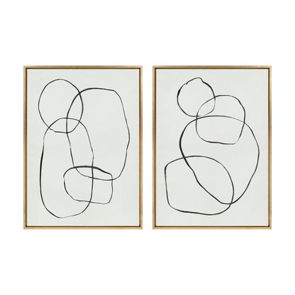Kate and Laurel Sylvie Modern Circles Framed Canvas Set by Teju Reval