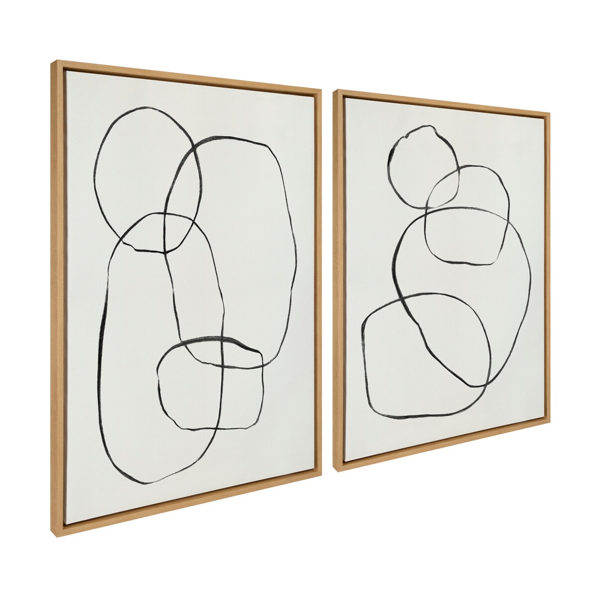 Kate and Laurel Sylvie Modern Circles Framed Canvas Set by Teju Reval