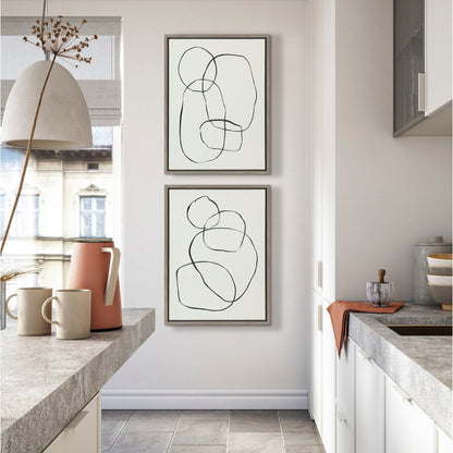 Kate and Laurel Sylvie Modern Circles Framed Canvas Set by Teju Reval