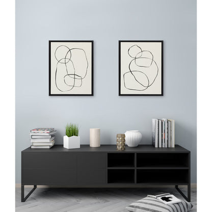 Kate and Laurel Sylvie Modern Circles Framed Canvas Set by Teju Reval