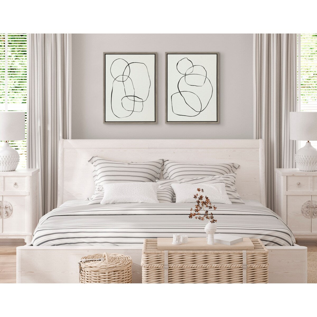 Kate and Laurel Sylvie Modern Circles Framed Canvas Set by Teju Reval