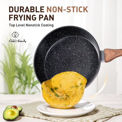 Kitchen Academy 15-piece Nonstick Granite-coated Cookware Set