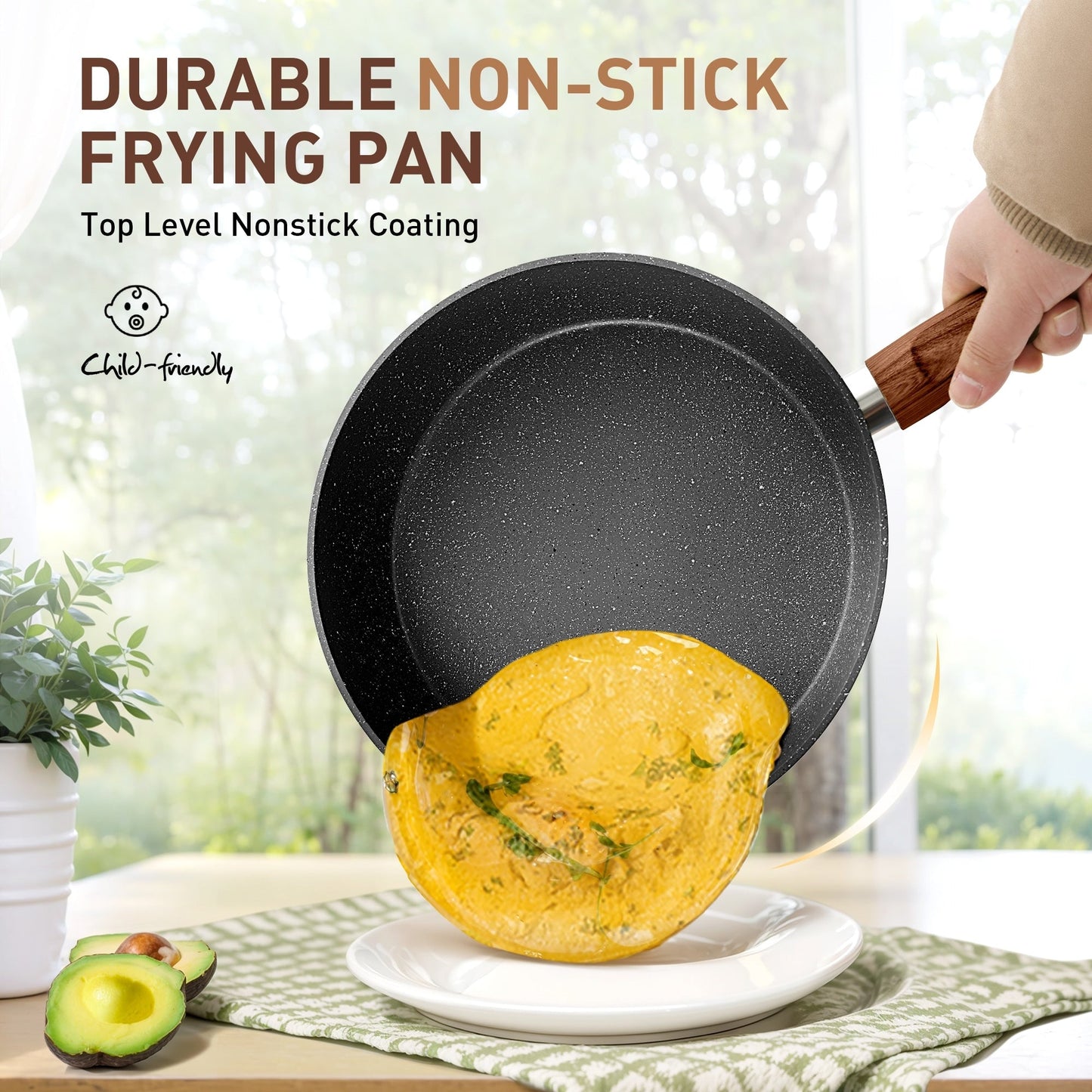 Kitchen Granite Cookware Set, Cooking Pans Set Non-Stick Pots 12/15/30-piece Set