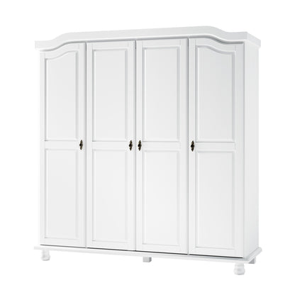Palace Imports 100% Solid Wood Kyle 4-Door Wardrobe Armoire with Solid Wood or Mirrored Doors