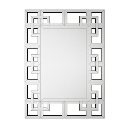 Large Wall Art Mirror Decor Silver Accent Geometric Frame