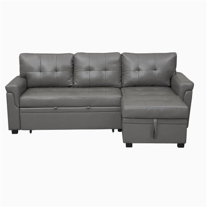 Convertible Reversible Sectional Sofa with Pull-Out Sleeper Bed, Hidden Storage Chaise, and Durable Legs