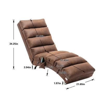 Linen Massage recliner Interior with remote control, ergonomic electric massage recliner, 5 modes