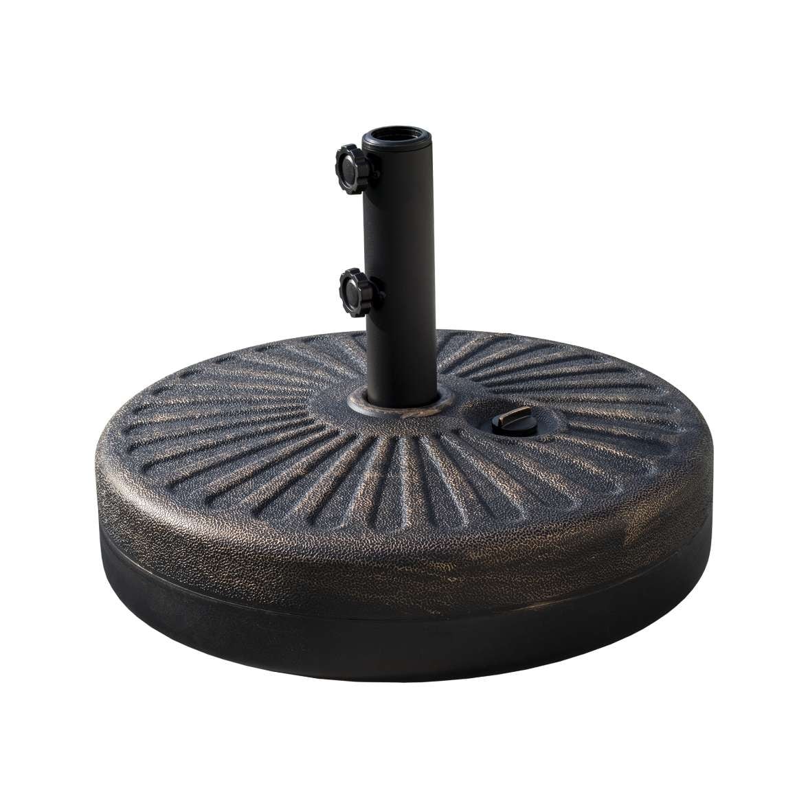 Lopes 9-foot Patio Umbrella with Bronze Finish Base Weight Stand Included