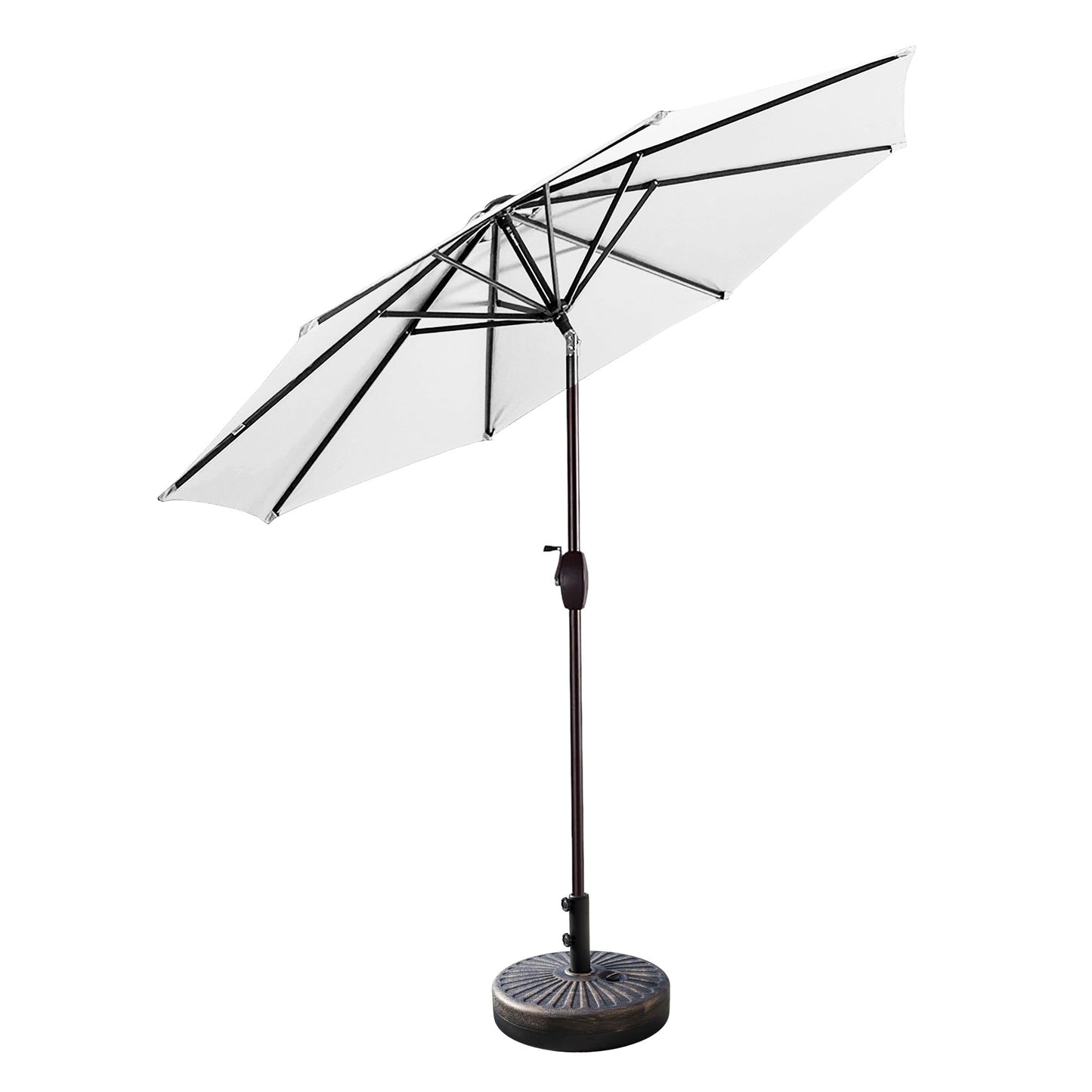 Lopes 9-foot Patio Umbrella with Bronze Finish Base Weight Stand Included