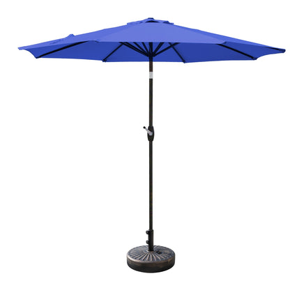 Lopes 9-foot Patio Umbrella with Bronze Finish Base Weight Stand Included