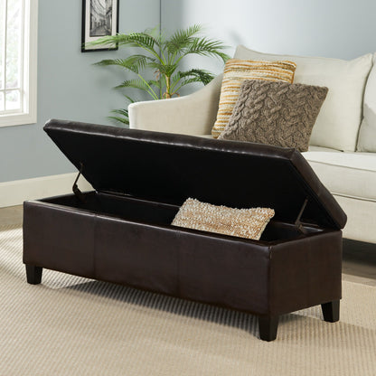 Lucinda Faux Leather Storage Bench by Christopher Knight Home - 51.25 L x 17.50 W x 16.25 H