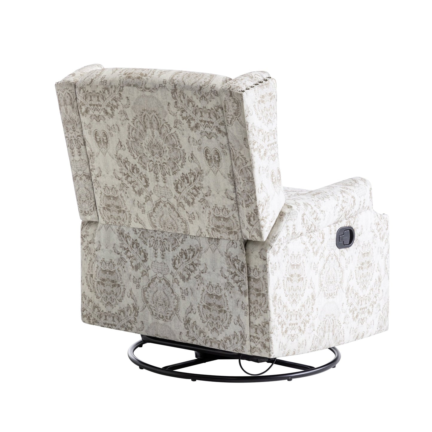 29'' W Pattern Swivel Glider Manual Push Back Recliner Chair Set of 2